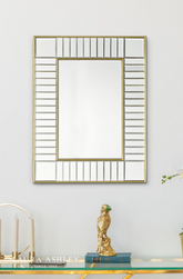 Laura Ashley Clemence Small Rectangle Mirror Gold Leaf 60 X 45cm